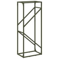 Стойка за дърва за огрев маслиненозелена 40x25x100 см