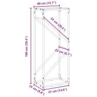 Стойка за дърва за огрев маслиненозелена 40x25x100 см