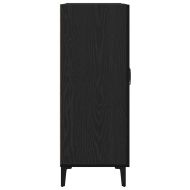 Сайдборд, черно и дъб, 69,5x34x90 см, инженерно дърво