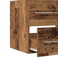 Шкаф за мивка за баня от старо дърво, инженерно дърво