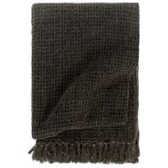 Декоративно одеяло, памук, 125x150 см, антрацит/кафяво