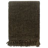 Декоративно одеяло, памук, 125x150 см, антрацит/кафяво