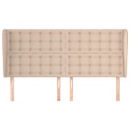 Горна табла с уши, капучино, 163x23x118/128 см, изкуствена кожа