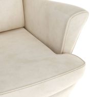 Фотьойл Wingback с табуретка, кремав, кадифе