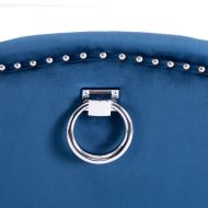 Трапезни столове, 4 бр, сини, кадифе