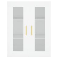 Висок шкаф, бял, 69,5x34x180 см, инженерно дърво