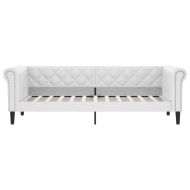 Кушетка, бяла, 100x200 см, изкуствена кожа