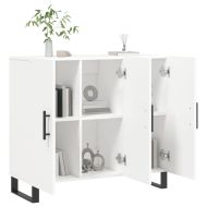 Сайдборд, бял, 90x34x80 см, инженерно дърво