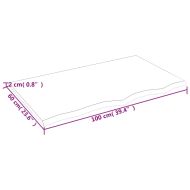 Плот за баня 100x60x2 см необработено масивно дърво