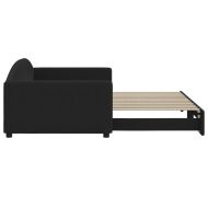 Канапе с изтеглящо разтегателно легло черно 100x200 см плат