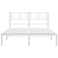 Метална рамка за легло с горна табла, бяла, 120x190 см