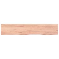 Стенен рафт светлокафяв 100x20x2 см обработен масивен дъб