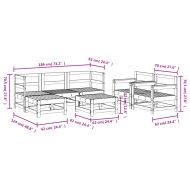 Градински лаундж комплект, 7 части, бял, бор масив
