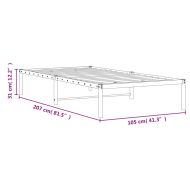 Метална рамка за легло, бяла, 100x200 см