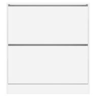 Шкаф за обувки, бял, 80x21x87,5 см, инженерно дърво