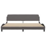 Рамка за легло Dover, сива, 200x200 см, изкуствена кожа