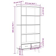 Библиотека с 4 рафта OLDEN, кафява, борово дърво масив