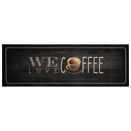 Кухненско килимче, миещо, текст Coffee, 60x180 см, кадифе