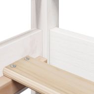 Комплект дневно легло с покрив бял 80x200 см борово дърво масив