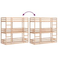 Триетажно легло, 80x200 см, борово дърво масив