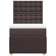 Боксспринг легло с матрак, тъмнокафяво, 80x200 см, плат