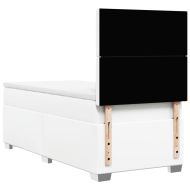 Боксспринг легло с матрак, бяло, 80x200 см, изкуствена кожа