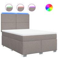 Боксспринг легло с матрак, таупе, 140x190 см, плат