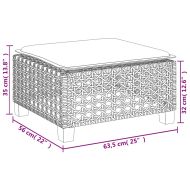 Градински диван с възглавници, 6 части, бежов полиратан