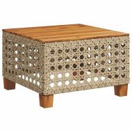 Градински диван с възглавници, 10 части, бежов полиратан