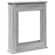 Облицовка за камина сив сонома 75x20x87,5 см инженерно дърво