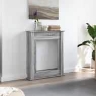 Облицовка за камина сив сонома 75x20x87,5 см инженерно дърво
