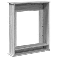 Облицовка за камина сив сонома 75x20x87,5 см инженерно дърво