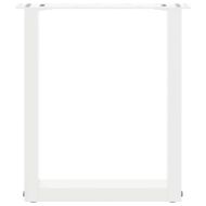 Крака за масичка за кафе, U-образни, 2 бр., бели, 38 x (42-43) см, стомана