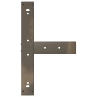 Крака за бар маса, Т-образни, 2 бр., черни, 60x35x(110-111) см, стомана