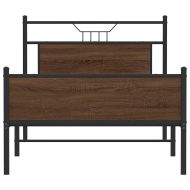 Рамка за легло без матрак кафяв дъб 100x200 см инженерно дърво