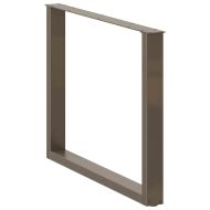 Крака за трапезна маса, U-образни, 3 бр., естествена стомана, 100 x (72-73) см, стомана