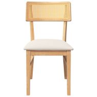 Трапезни столове с възглавници 2 бр масивна дървесина гума