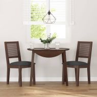 Трапезни столове с възглавници 2бр Кафяв масивна дървесина гума