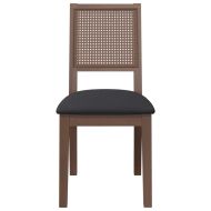 Трапезни столове с възглавници 2бр Кафяв масивна дървесина гума