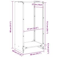 Стойка за дърва за огрев 40x30x80 см Патинираща стомана