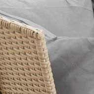 Градински диван с възглавници бежов полиратан