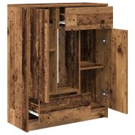 Бюфет с чекмеджета и вратички, старо дърво, 73x31x90 см