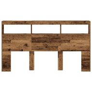 Табла шкаф с LED, Старо дърво, 180x17x102 см