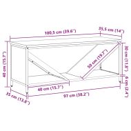 Стойка за дърва за огрев с дървен плот черна 100,5x35,5x40 см