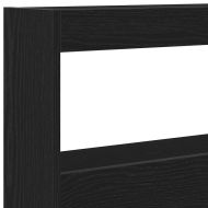 Табла шкаф с LED, черен дъб, 180x17x102 см