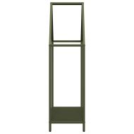 Стойка за дърва за огрев маслиненозелена 60x25x90 см