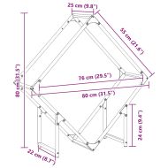 Стойка за дърва за огрев черна 80x25x80 см