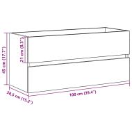 Шкаф за мивка, черен дъб, 100x38,5x45 см, инженерно дърво