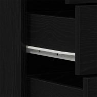 Сайдборд с 6 чекмеджета черен дъб 50x34x96 см инженерно дърво