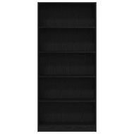 Библиотека, черна дъб, 80x24x176 см, инженерно дърво